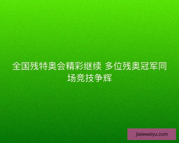 全国残特奥会精彩继续 多位残奥冠军同场竞技争辉